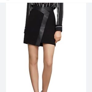 BCBGMaxazria L7804 Womens Black Wrap-Look Mini Skirt Size XS (XS-S)